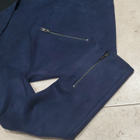 Skies Are Blue Biker Style Jacket Navy Blue Size Small - Picture 3 of 7